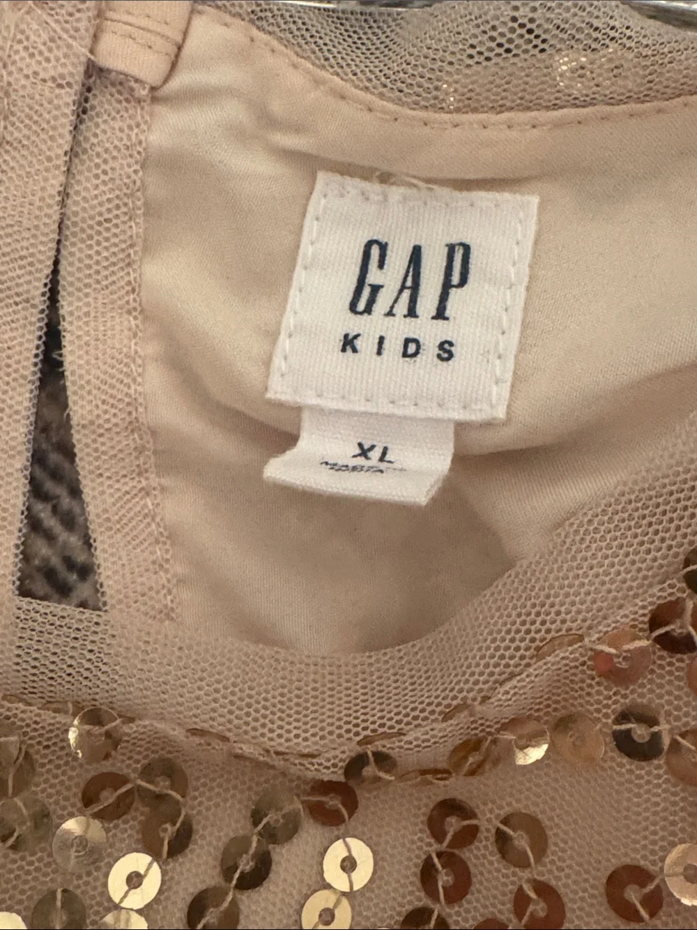 GAP Girls Gold Sequin A-Line Dress